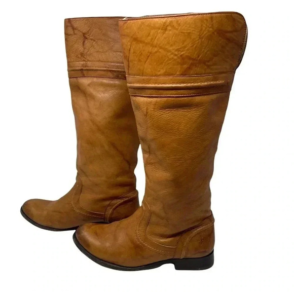Frye Melissa Tan Leather Pull On Boots Size 7 1/2 B - Picture 1 of 7